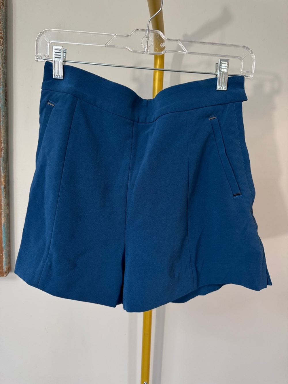 H&M Teal-Blue Tailored High-Waist Shorts EUC 6